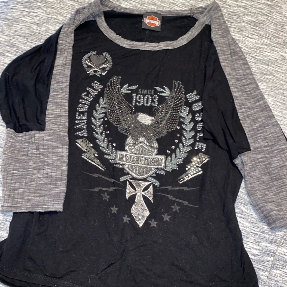 Harley Davidson Bedazzled Top